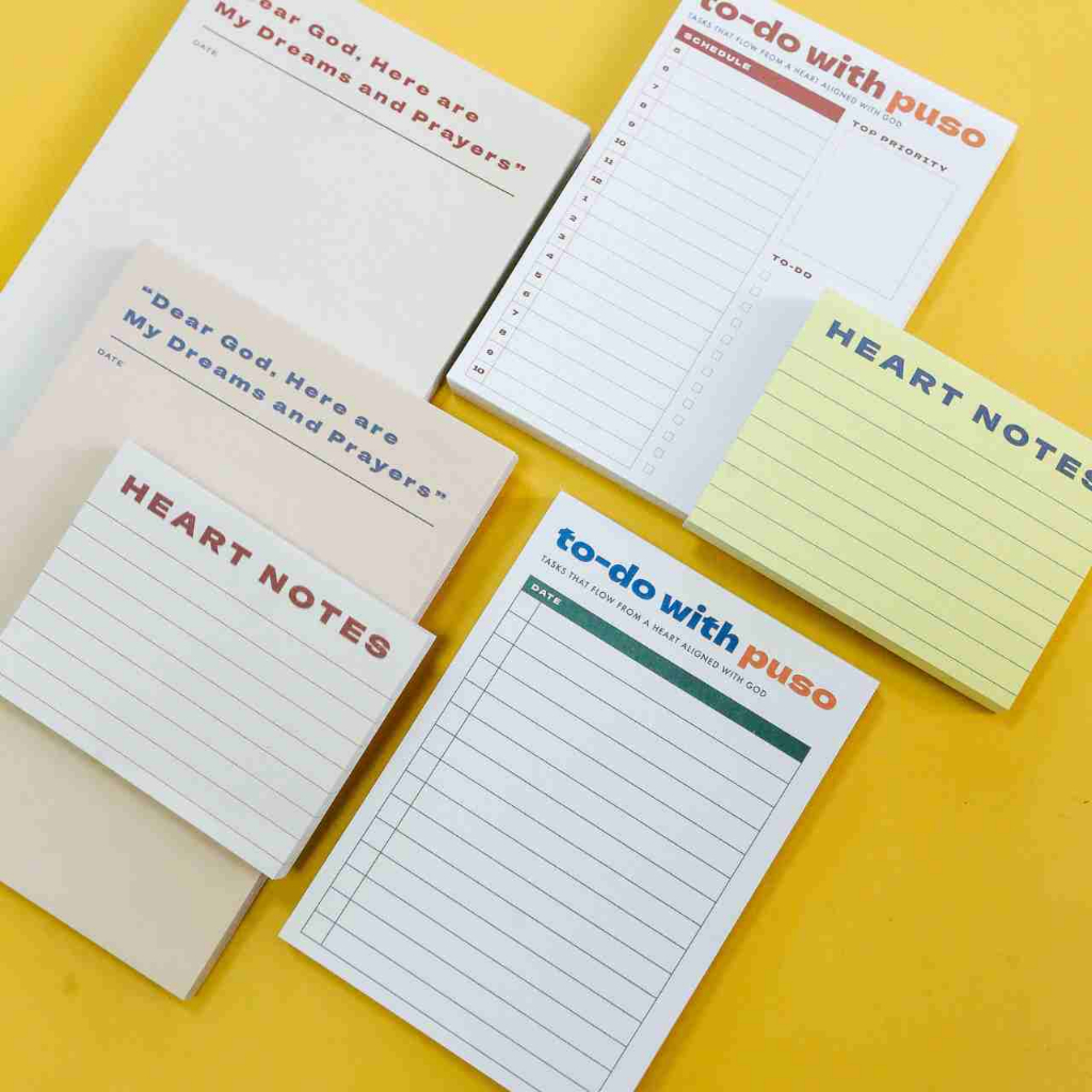 PUSO NOTEPADS - HEARTNOTES - TO DO WITH PUSO - DEAR GOD NOTEPAD